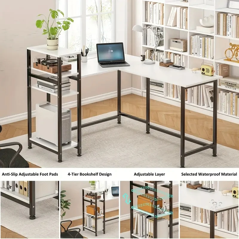 مكتب زاوية L ركن كمبيوتر إمكانية تغيير تصميم الطاو...