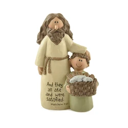 Shepherd Blessing Resin Figurine - Inspirational Home Decor and Christian Gift (And they all ate)