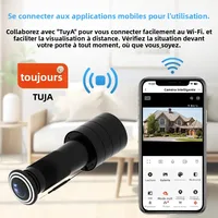 Caméra WiFi HD 3MP pour judas vidéo 170° °   Visiophone sans fil grand angle avec détection humaine et audio bidirectionnel TUYA 6