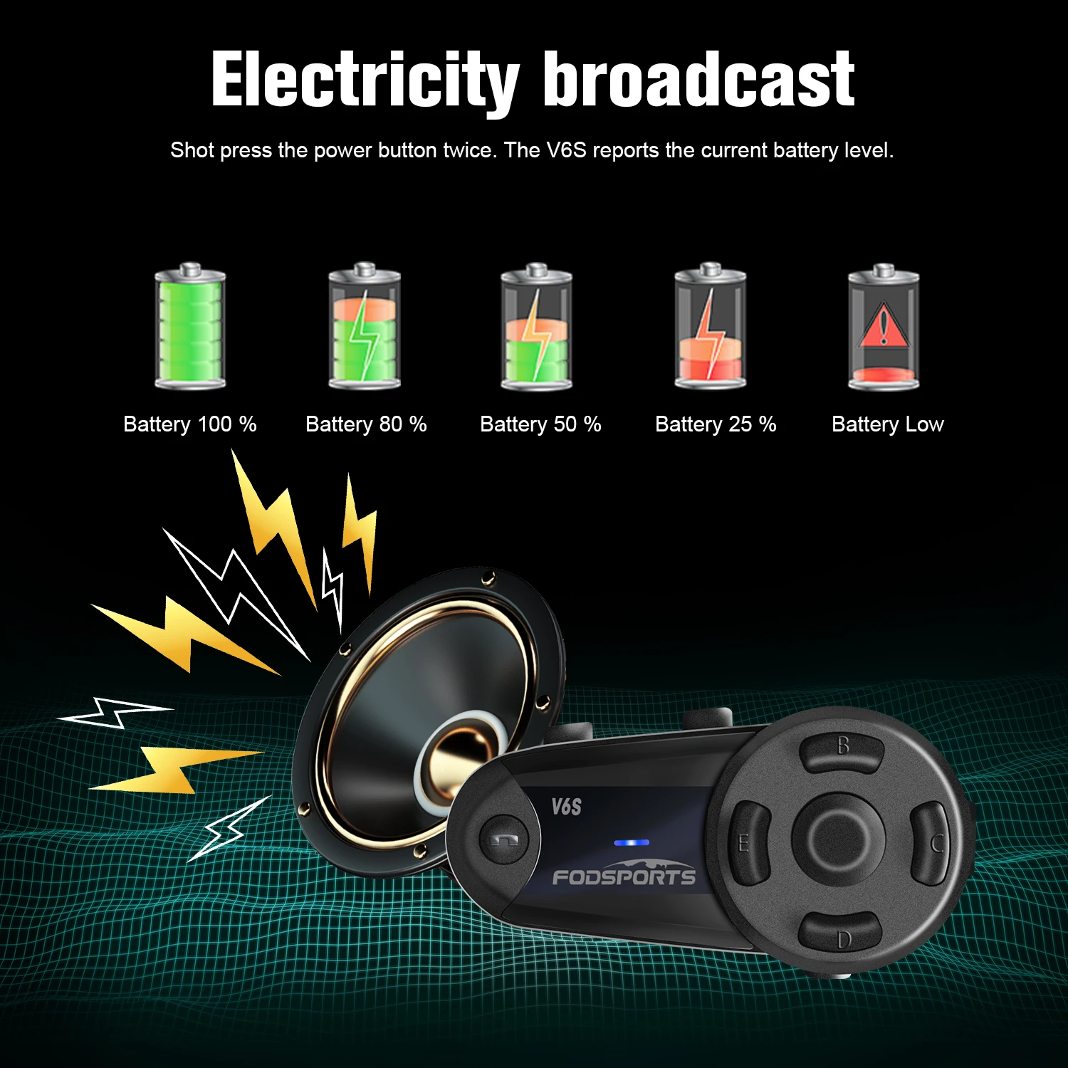 Fodsports V6 S   ¿  Bluetooth 6 ̴ Intercomunicador Moto