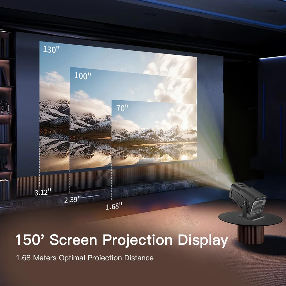 HD 4K Android 11 Dual WiFi6 BT5.0 390ANSI Native 1080P Mini Projector For Outdoor Home Upgrade HY300 mini projector portable projector video projector