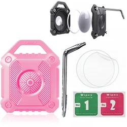 Premium Aluminum Airtag Holder - Metal Protective Sleeve with Enhanced Protection Film (Waterproof - Pink)