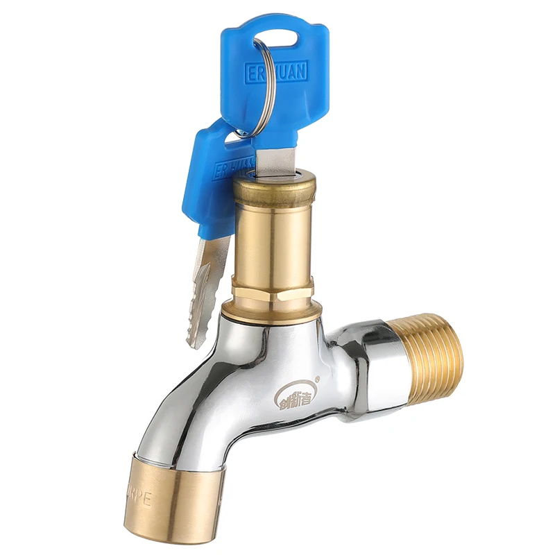 

Portable Wash Water Faucet Household Outdoor Faucet With Lock Key Faucet Single Tap anti-theft For Outdoor
