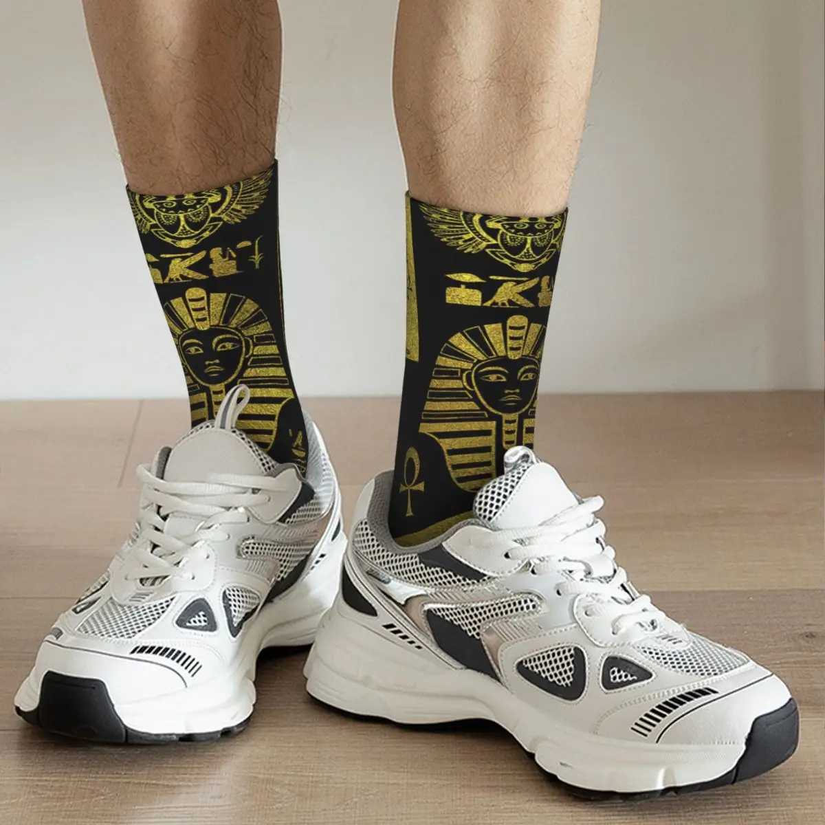 Egyptian Gold Hieroglyphs And Symbols Collage Adult Socks Unisex socks,men Socks women Socks egyptian scarab beetle gold adult socks unisex socks men socks women socks