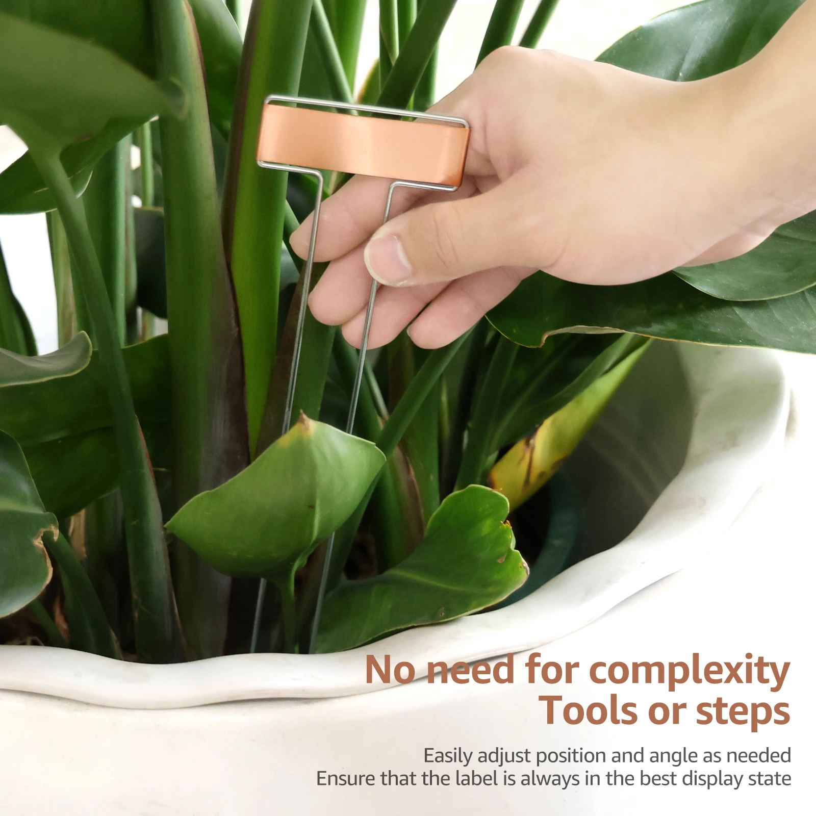 25Pcs Metal Plant Label Stakes T Type Waterproof Nursery Garden Labels 10inch Copper Plant Tags Gardening Flowers Herbs Marker