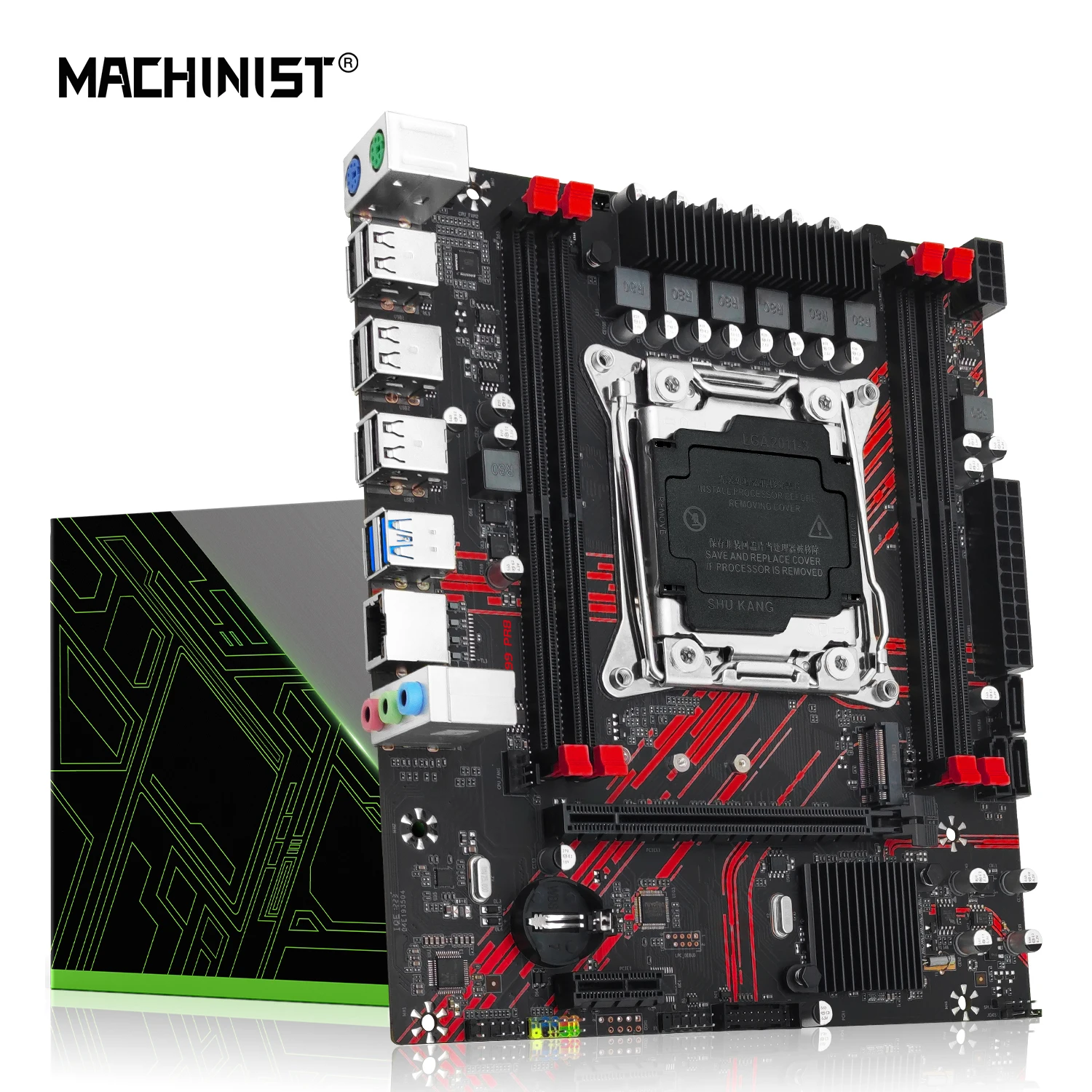 

MACHINIST X99 PR8 Motherboard LGA 2011-3 slot suport Xeon CPU E5 2666 V3/2673/2696 V3 Processor DDR3 RAM NVME M.2 USB 3.0