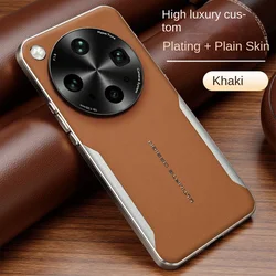 Premium Color - Blocked Leather Lens Case - All - Inclusive Protection Cover for OPPO Reno13 (China) (Brown)