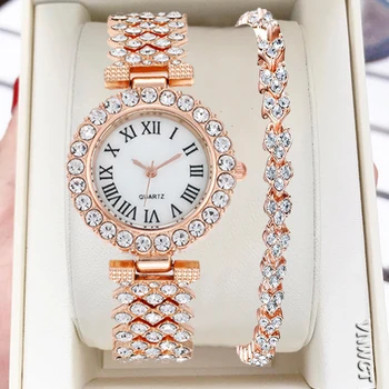 New stock! ! Women Bracelet Watches Steel belt Love Steel belt Rhinestone Quartz Wrist Watch Luxury Fashion Watch for women 1