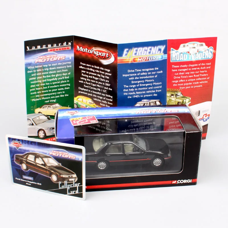 Corgi LLEDO Vanguards  1:43 Scale Classic Ford Sierra Sapphire GLS  Vehicle Metal Diecast Model Toy Black VA09901 Acrylic Box 1pc scale 1 43 1 64 transparent acrylic hard cover case pvc display box for car model figure collectible miniature