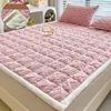Winter Thicken Mattress Pad Soft Warm Plush Cozy Velvet Fitted Sheet Double Bedspread Bed Linens for Household Bedroom Decor 1