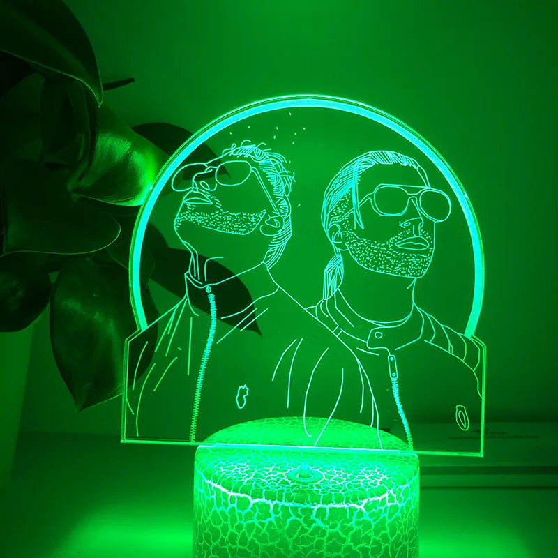 night lamp 3D LED Night Light French Rap Group PNL Home Decor Bedroom Cartoon Table 16Color Changing Touch Lamp For Fans Gifts Light motion sensor night light