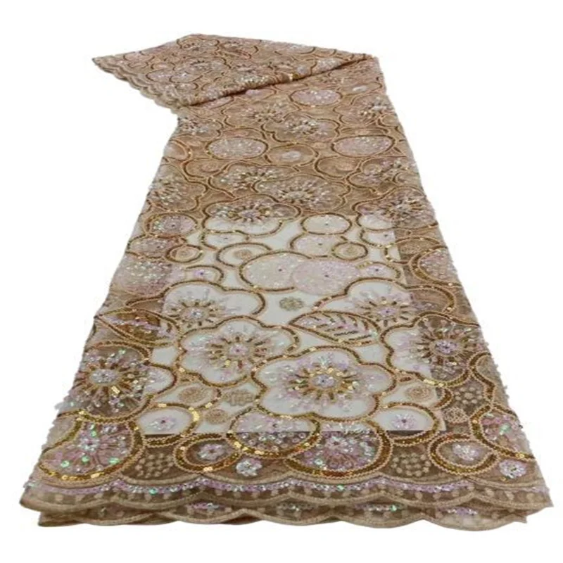 

Royal Blue Soft Sequence African Lace Fabric 5 Yards Nigerian Wedding Women Gold Dress Material Sequin French Tulle Lace Fabrics
