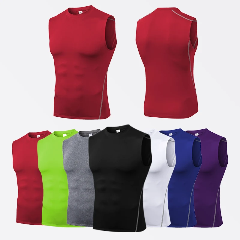 Tank Tops Men's Gym Clothing Sports Fitness Quick Dry Vest Workout Running Sportswear Round Neck Sports Shirt