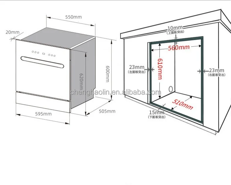 Major Appliance Freestanding Built-In Dishwasher High Quality Fully-integrated Stainless Steel Dishwashers 5