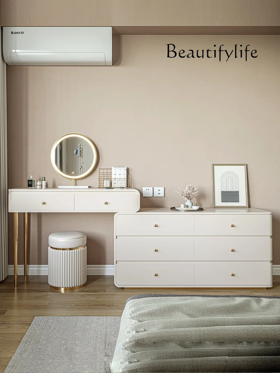 

Storage Cabinet Integrated Desk Modern Simple Retractable Makeup Table