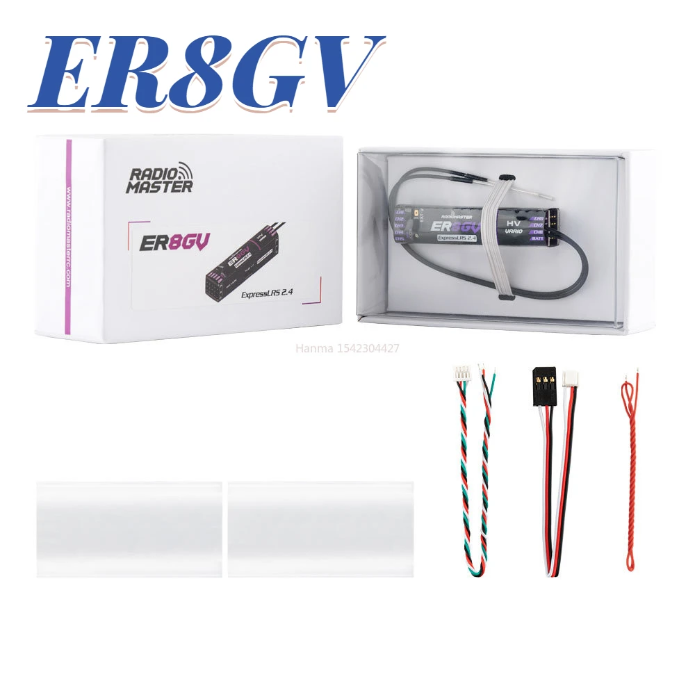 Новый приемник Radiomaster ER8GV 8CH PWM CRSF ExpressLRS с двойной антенной 2,4 ГГц 100 МВт Поддержка телеметрии напряжения