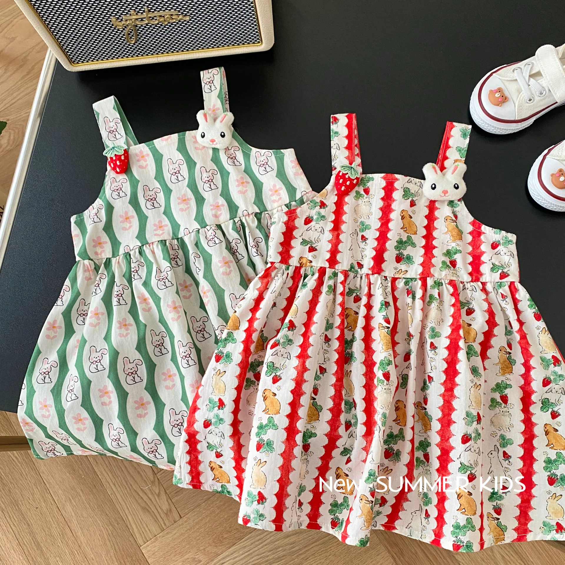 

Girls Little Rabbit Strap Dress 0-6 Year Old Summer Baby Girl Super Cute Cute Dress Children