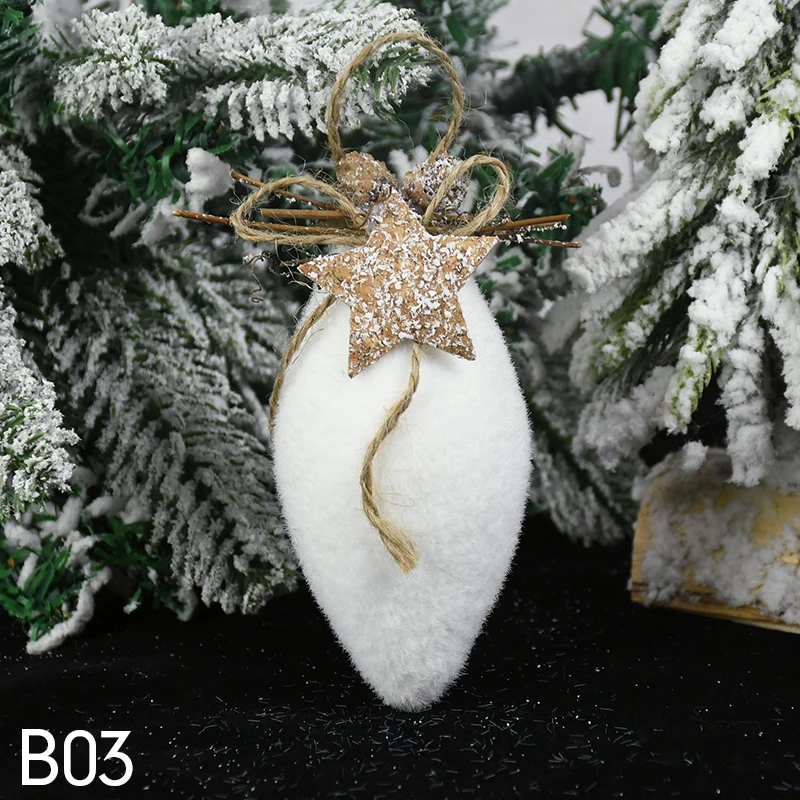 Décorations de noël pour la maison, boule à bulles, flocon de neige blanc,  goutte d'eau, pendentif cloche, boule de goutte, ornements d'arbre de noël  - AliExpress