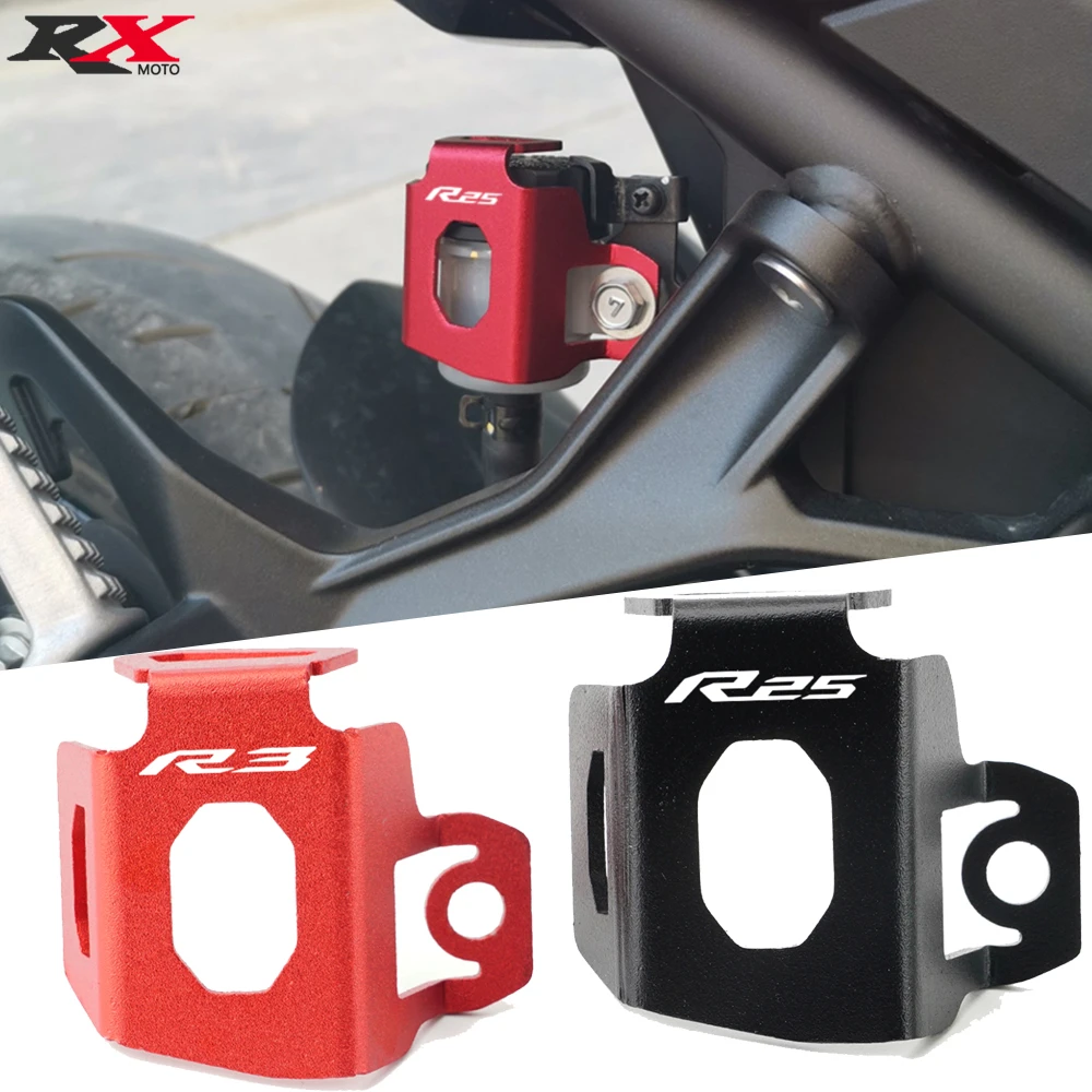 

Motorcycle Accessories New High Quality Rear Brake Fluid Reservoir Guard Cover Protector For Yamaha YZF R3 R25 YZFR3 YZFR25