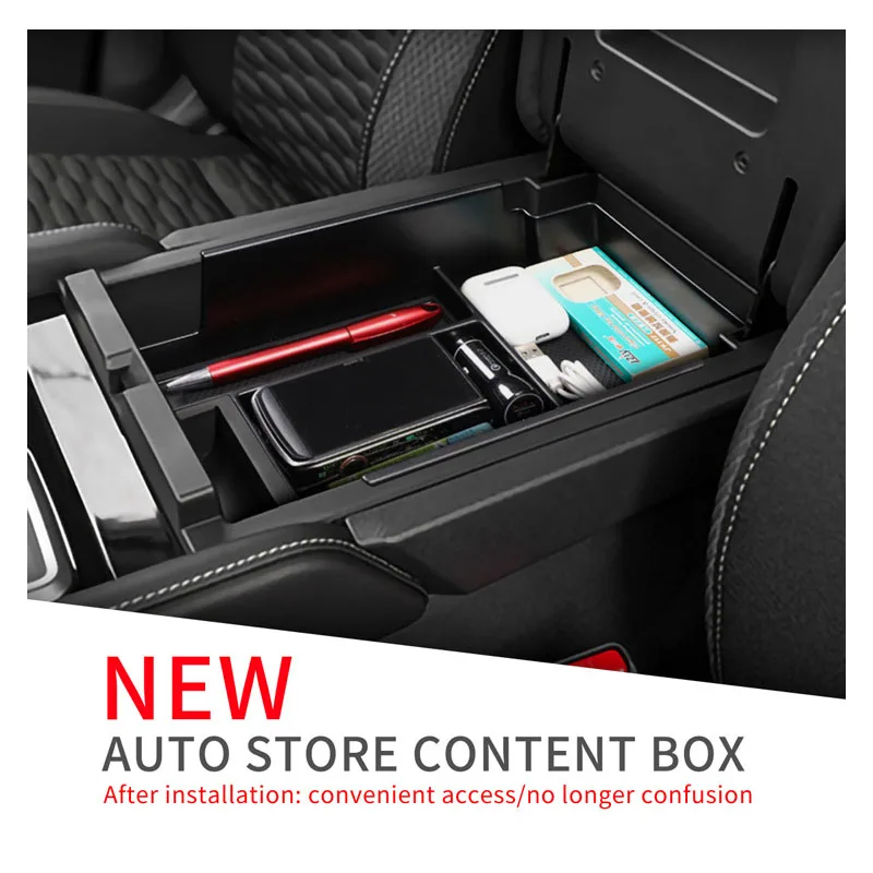 For Nissan Pathfinder R53 2022~2024 Car Central Armrest Storage Box Center  Console Flocking Organizer Tray Interior Accessories