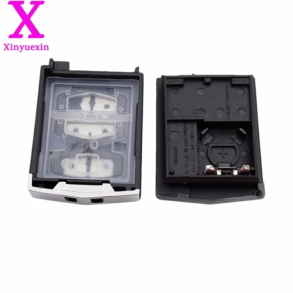 Xinyuexin Car Key Shell for Mazda 3 5 6 2 3 Buttons Remote Key Fob Folding Flip Plastic Case Uncut Blade Car Accessories key case car key shell car remote key car key key shell