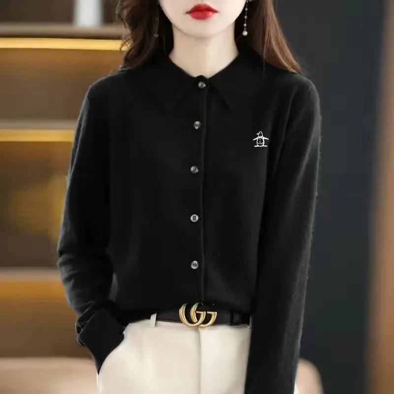 Autumn Golf Wear Women Luxury Brand Golf Sweater Fashion Polo Shirt Women's Clothes Korean Casual Knit Cardigan
