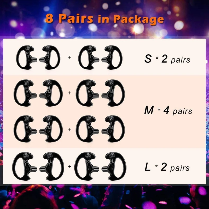 Radio Replacement Earpieces, Soft Silicone Earbud, Earplug for Walkie Talkie, Acoustic Earpiece Headset, 8 Pair