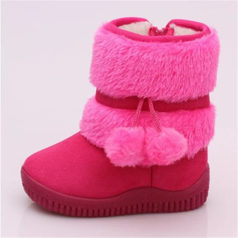 

Girls Snow Boots 2023 Winter Comfortable Thick Warm Kids Boots Lobbing Ball Thick Children Autumn Cute Boys Boots Princess Shoes