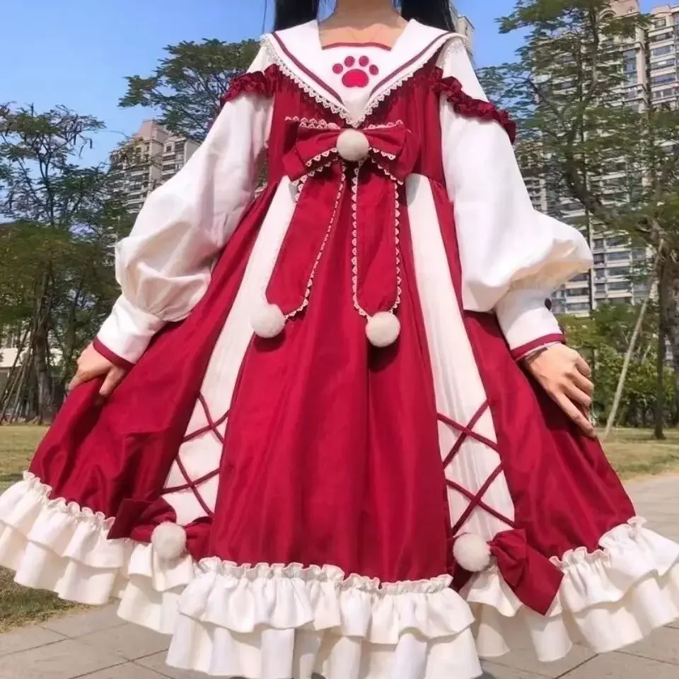Cat Claw Lolita Dress Kawaii Dress Oversized Short Sleeve Princess Large Size 4xl 150kg lolita dress