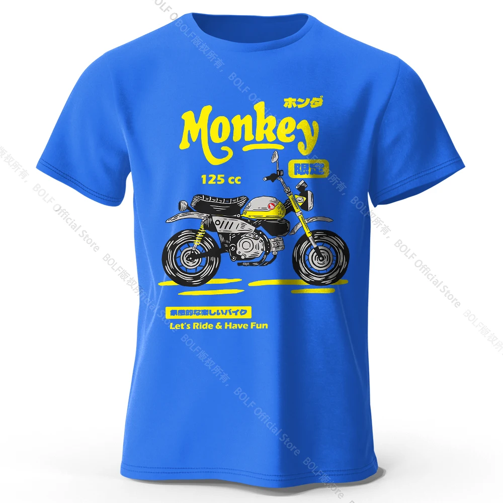 Vintage Hand-Drawn Motorcycle Graphic Cotton Tee - Unisex Retro Biker Style Shirt