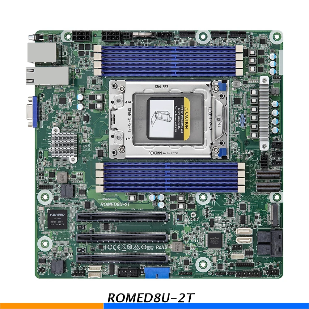 For ASRock Rack ROMED8U-2T Server Motherboard LGA4094 Support AMD 7002 7003 Fully Tested Good Quality 1 For ASRock Rack ROMED8U 2T Server Motherboard LGA4094 Support AMD 7002 7003 Fully Tested Good Quality