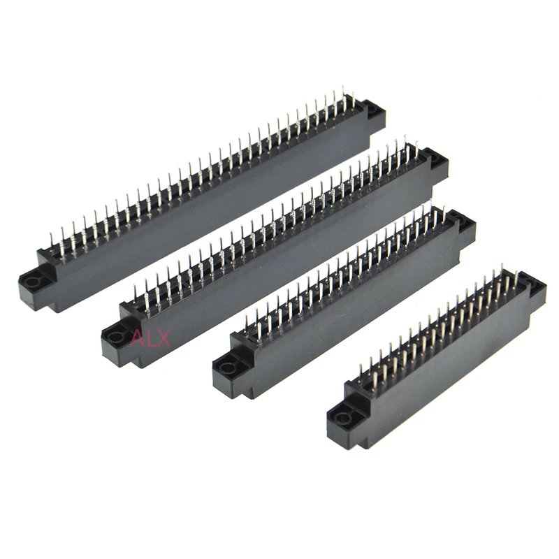 1pcs 엣지 카드 커넥터 슬롯 3.96mm 피치 40/44/56/60/86/100 핀 PCB 골드 핑거 소켓 스루 홀