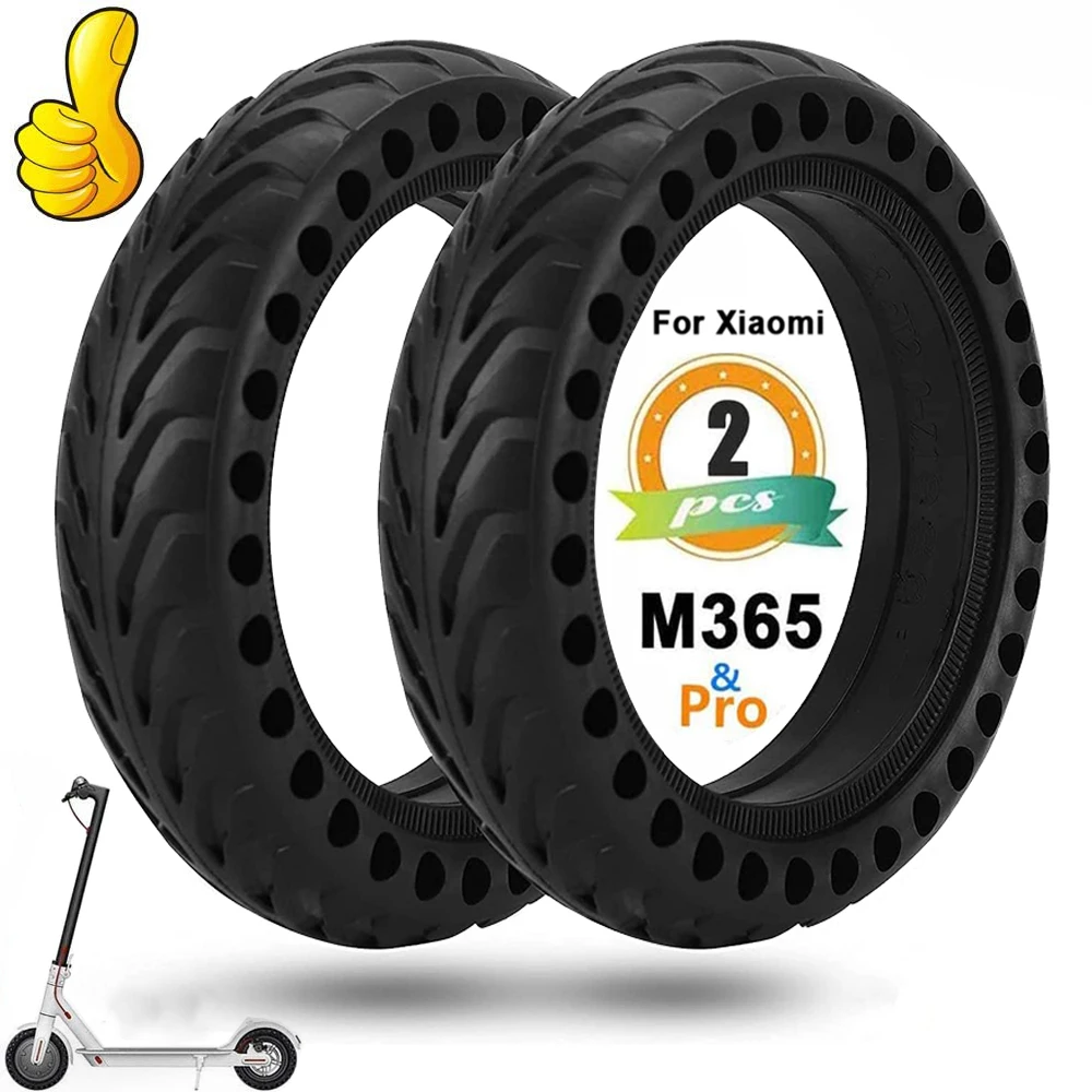 2Pcs Pneus Pleins Increvables amortissement pour Trottinette Electrique Xiaomi M365 - M365 Pro - 8,5 Pouces - Sport