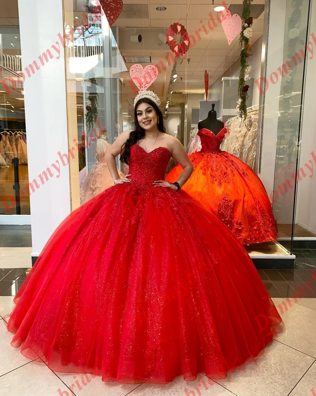 de Noche formales de quinceañera para fiesta, tul fruncido largo con cuentas de cristal rojo brillante, 15, 16 años XV, 2023 AliExpress Mobile