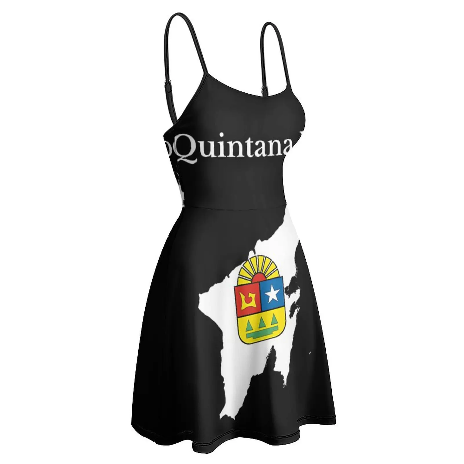 

Exotic Quintana Roo State Map Flag Women's Sling Dress Humor Graphic Parties Woman's Dress The Dress Graphic Vintage