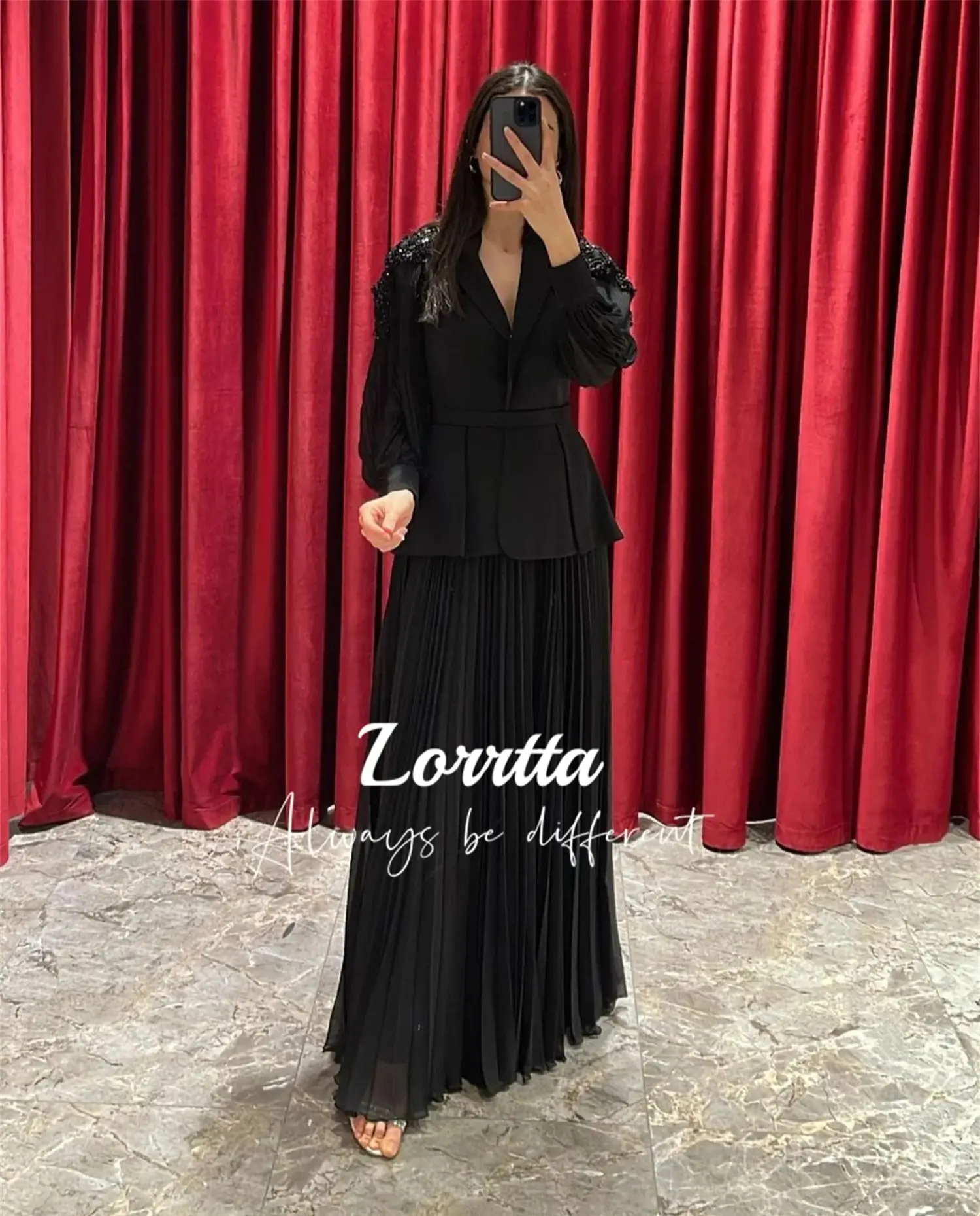 Lorrtta Ivory Mother of the Bride Gown Long Sleeve Wedding Party Dress Appliqué Beaded Floor Length Chiffon فساتين الحفلات طويلة