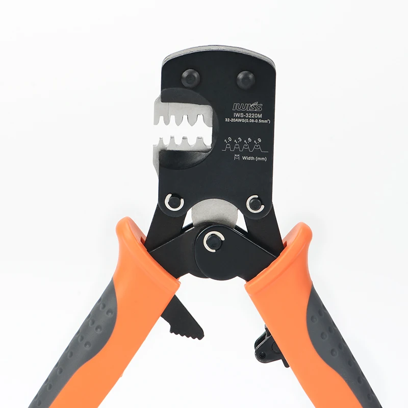 IWS-3220 Micro Connector Pin Crimping Tool 0.03-0.52mm2 32-20AWG Ratcheting Crimper for D-Sub Open Barrel suits Molex JST TYCO-E 4