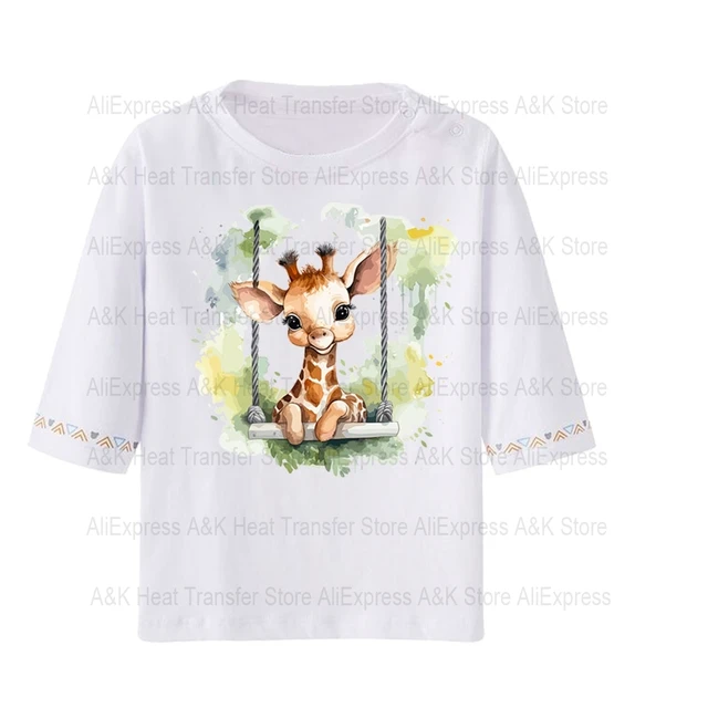 아기 동물 열 전달 스티커로 옷에 개성과 재미를 더하세요!