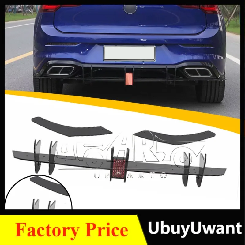 

Car Spoilers Factory ABS With Led Light Rear Blade Bumper Diffuser Extension For Volkswagen Golf 8 PRO MK8 PRO
