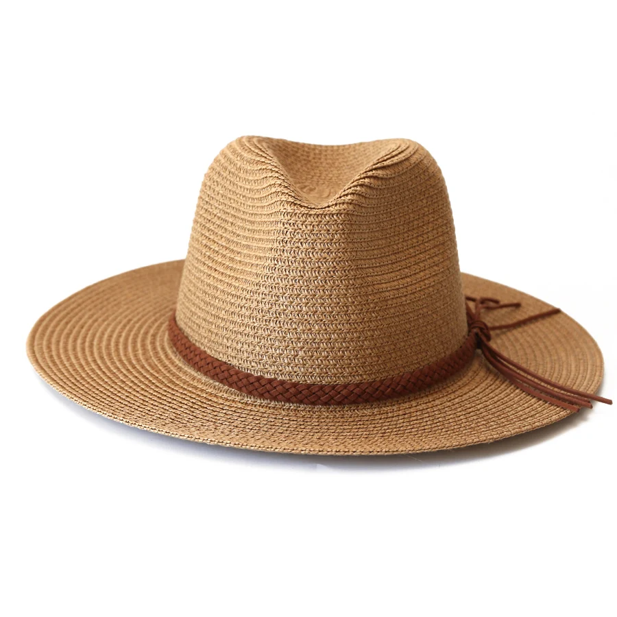 Wide brim Panama straw hat for UV sun protection – ideal for beach, summer, and outdoor use for men and women