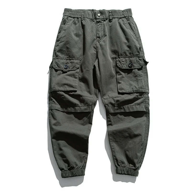 

Брюки мужские повседневные на молнии, свободные спортивные штаны, хлопковая уличная одежда со средней посадкой, прямые брюки, весна-Зима