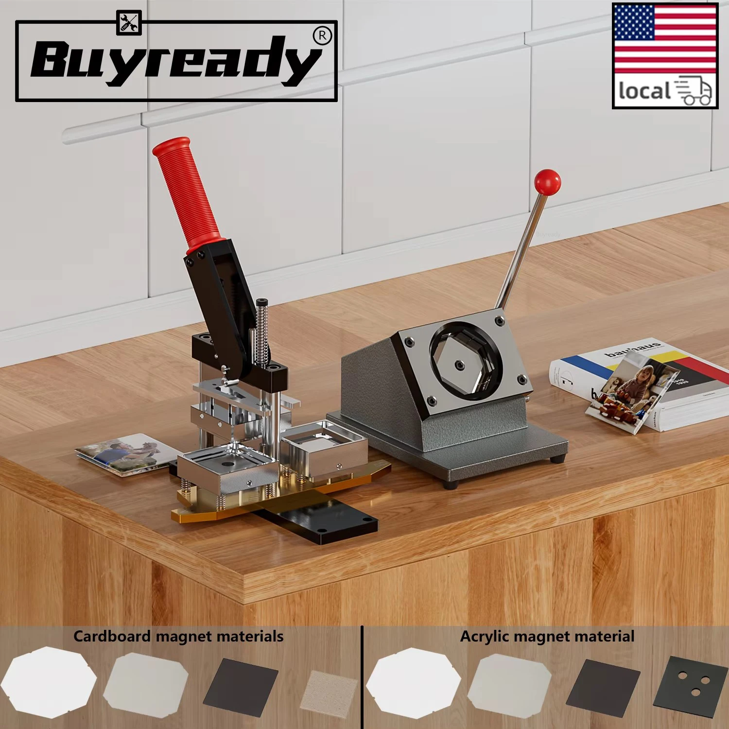 Refrigerator Badge Making Machine Magnet Maker DIY Paper Cutter Photo Magnetic Consumables 50*50mm 2*2" Square