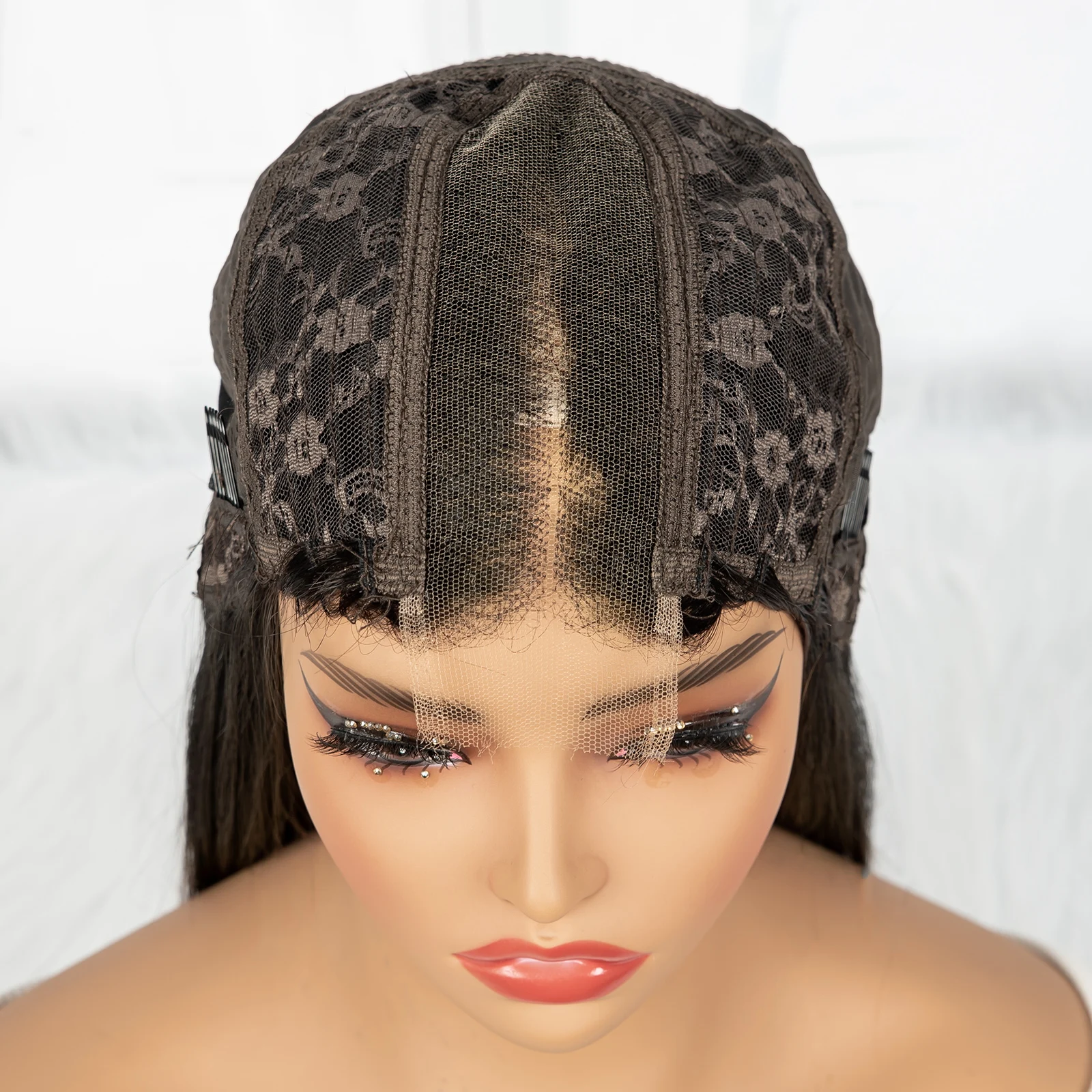 300% 2x6 HD Lace 1BT4 Chocolate Brown Bone Straight Bob Wigs 16A Double Drawn Raw Vietnamese Virgin Human Hair Wigs for Women