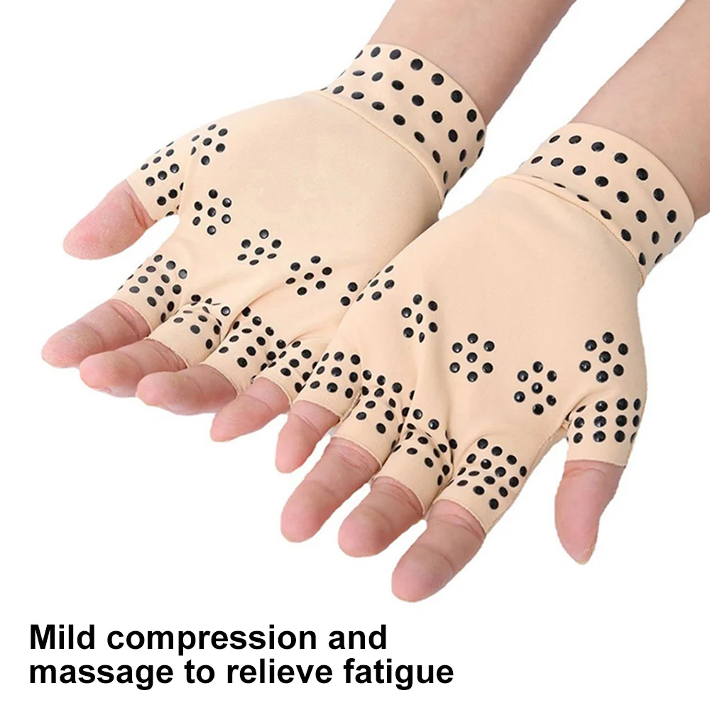 1Pair Magnetic Anti Arthritis Gloves Men Women Compression Therapy Gloves Rheumatoid Hand Pain Relief Wrist Brace Massage Gloves 4