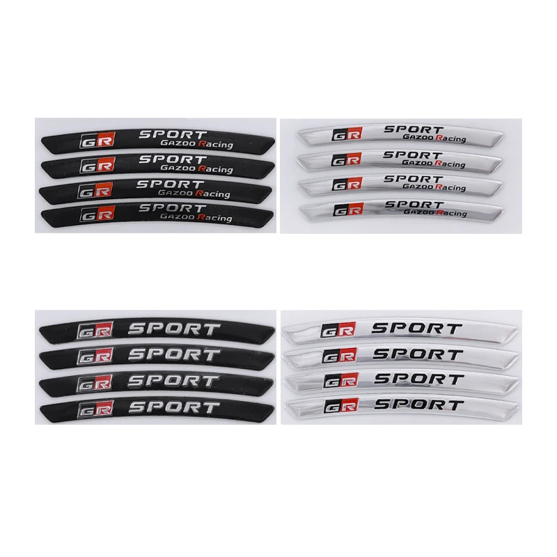 4Pcs Metal Gr Sport Logo Car Wheel Sticker Per Toyota Yaris Ch R Rav4 Corolla Hilux Gr Gazoo Racing Gr Sport Sticker Accessori