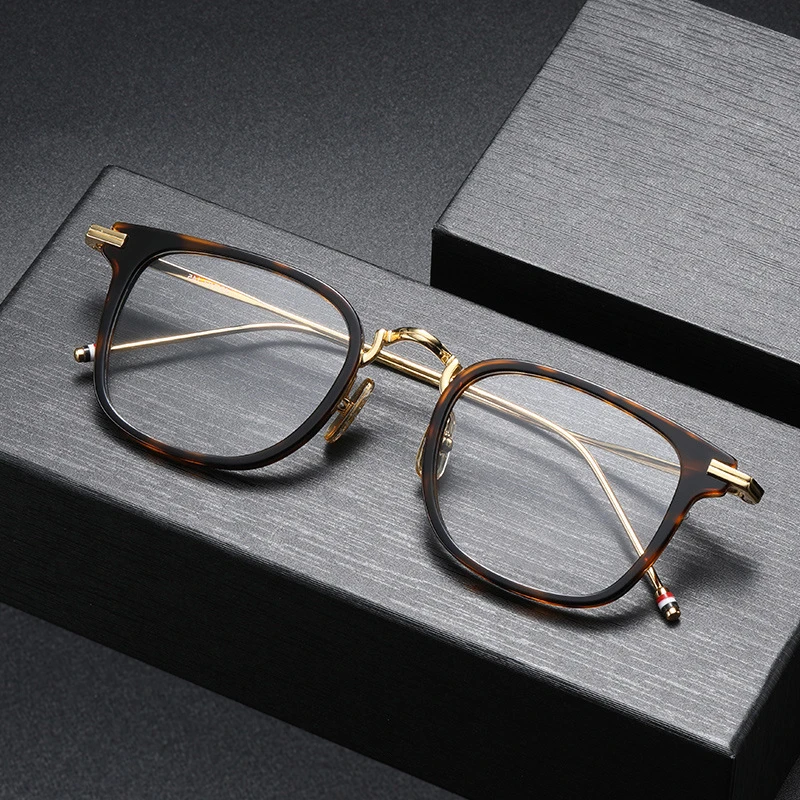 Eyeglasses Frames Eyeglass Frames Square Eyeglasses Myopia Glasses Optical Glasses New York Brand Square Glasses Frame Women Fashion Optical Myopia Prescription Eyeglasses Men Alloy Acetate Full Rim Eyewear