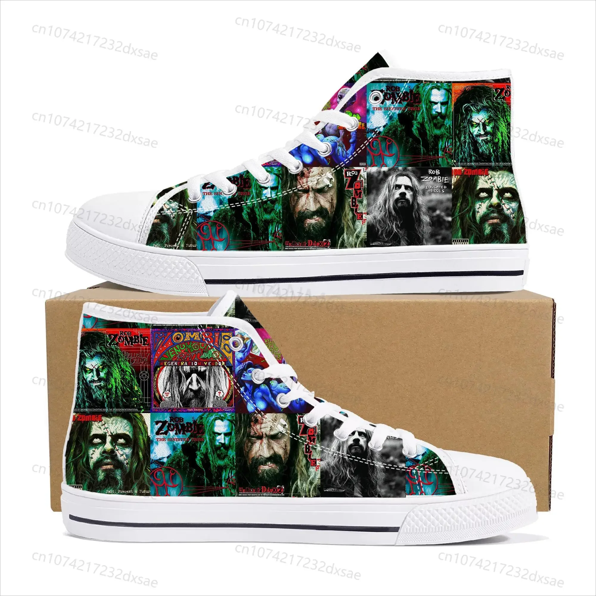 Rob Zombie Rock Singer High Top High Quality Sneakers Men Women Teenager Children Canvas Sneaker Casual Couple Shoes Custom Shoe