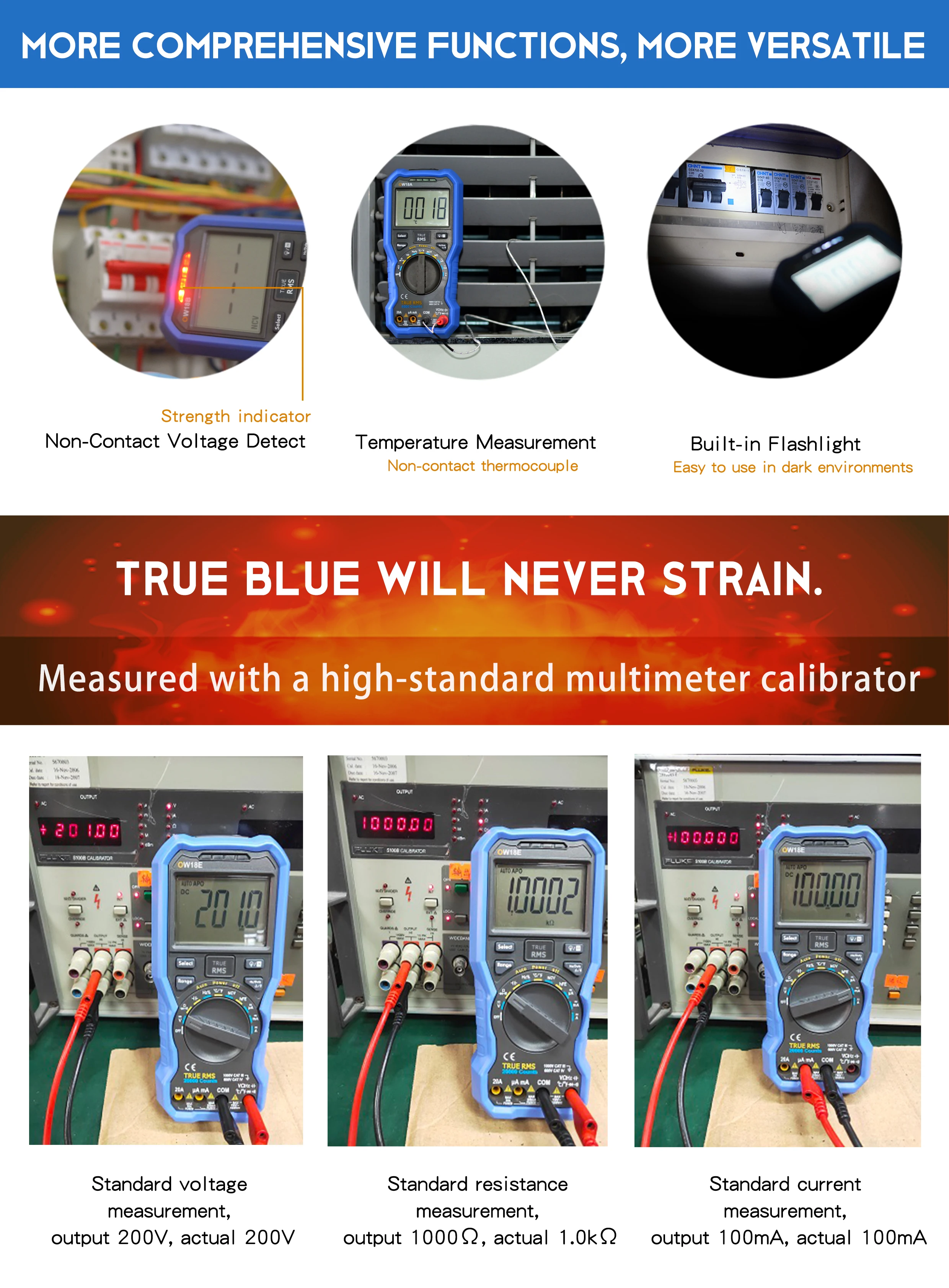OW18E Digital Multimeter NCV Contactless Voltmeter BLE4.0 Wireless Transmission
