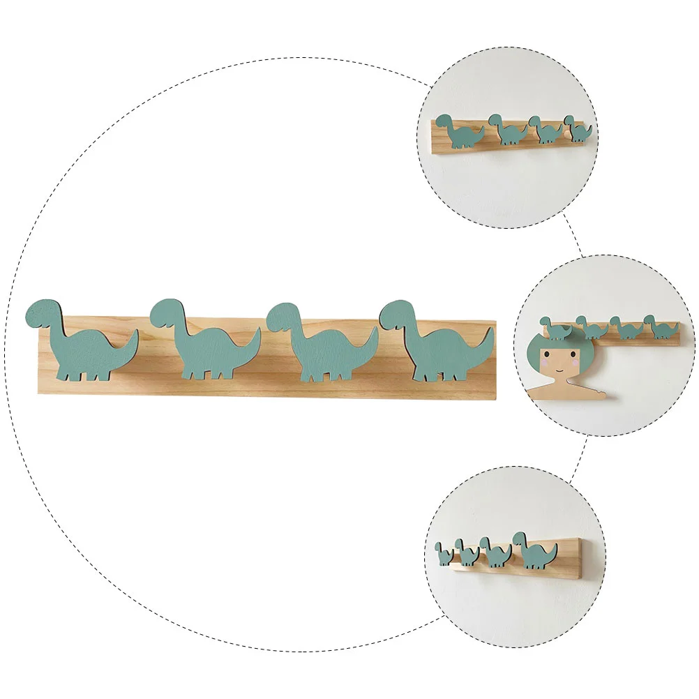 Sponge Coat Hook Dinosaur Child Decor Entryway Rack Key Holder for Wall Wooden Clothes 5