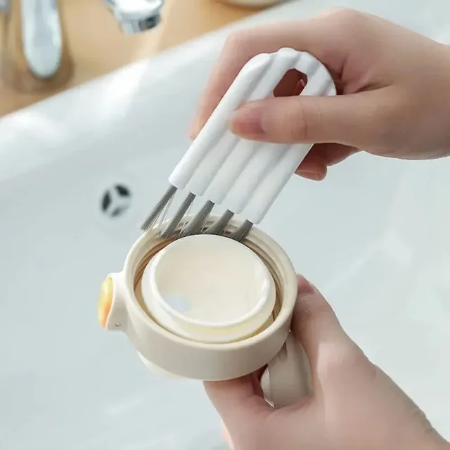 Brosse multifonctionnelle à fente flexible, couvercle de tasse, rainure, continents, ple, brosse à écart de bouteille, ménage, poils souples, brosse à livres, outil de cuisine 2